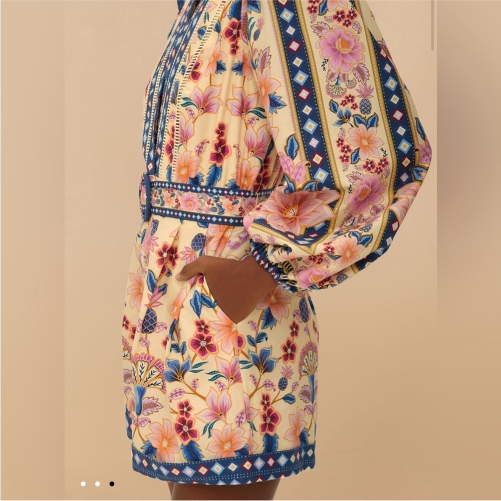 NWT-Farm rio- Cream Superbloom Tapestry Organic Cotton Romper